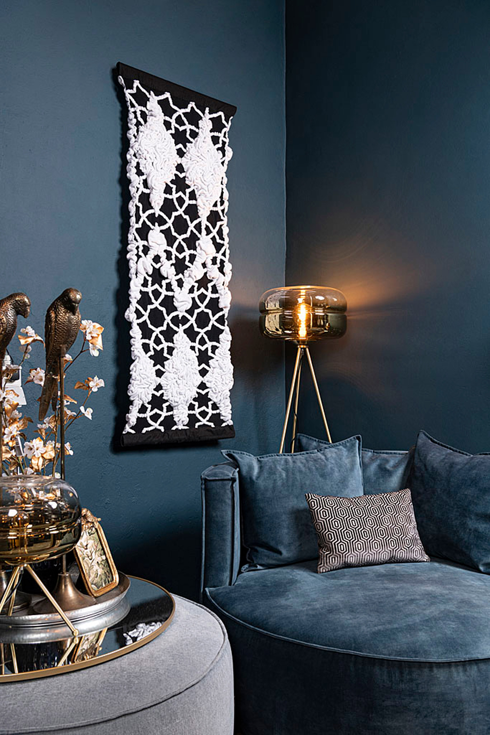 interior textiles knitted black and white infinity contrast halle design