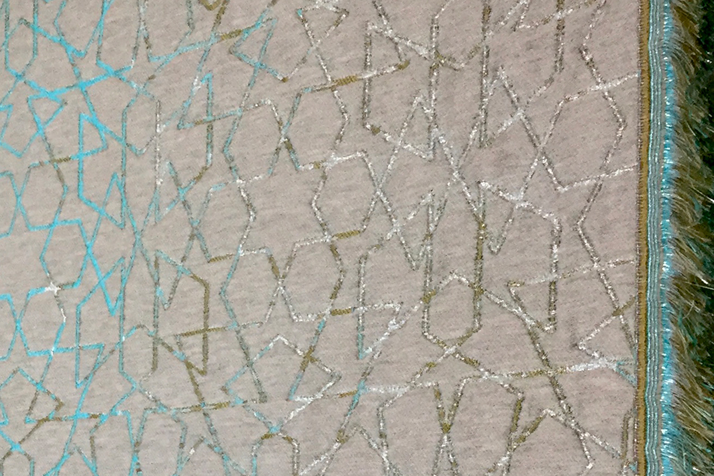 textile-design-interior design  galaxy  turquoise gold