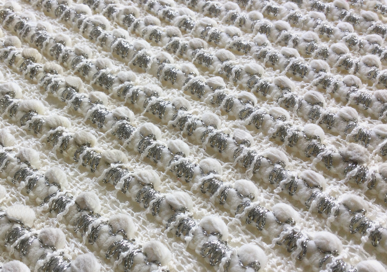 interior textile silver bees