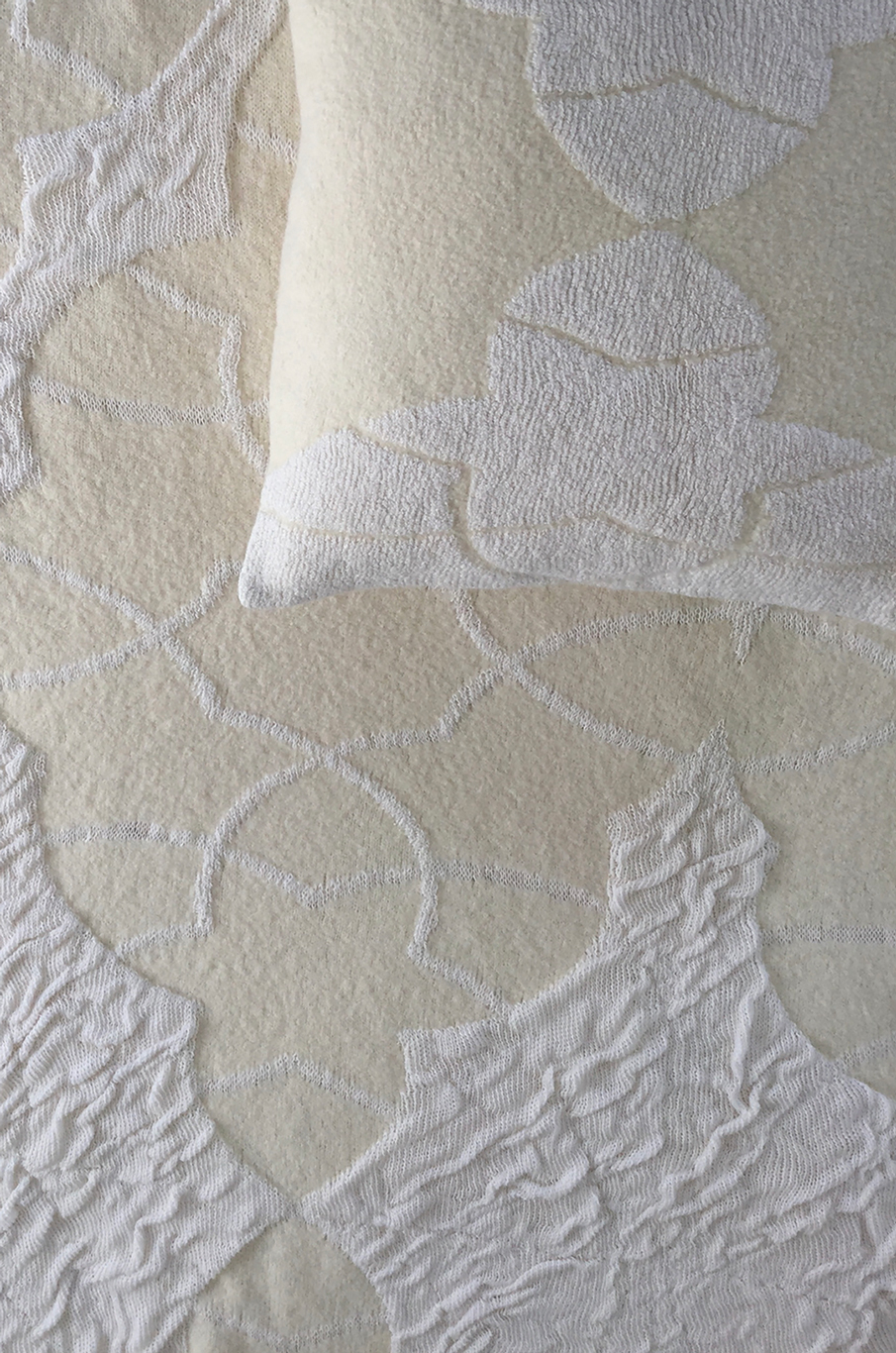 textile design pillow snow white